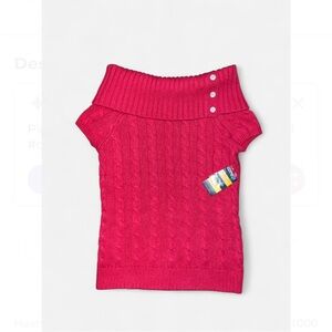 NWT Rugby Ralph Lauren Pink Cable Knit Short Sleeve Top Size M